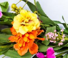 MIXED FLOWER SPRAY, 26 IN, HW, ORANGE, YELLOW, MIX 