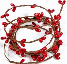 6 FT RICE BERRY STRING, BRIGHT RED - SOLDOUT