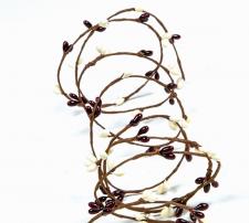 6 FT RICE BERRY STRING, BURGUNDY, CREAM - SOLDOUT