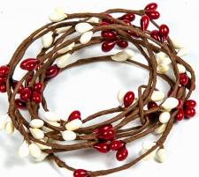 6 FT RICE BERRY STRING, RED, CREAM - SOLDOUT