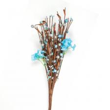 MIXED BERRY PICK WITH WILD FLOWERS & LEAVES, 13 IN, HW, BLUE