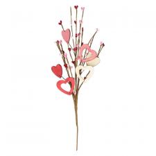 VALENTINE SPRAY WITH HEARTS AND BERRIES, RED, PINK, HW