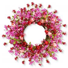 TULIP & FORSYTHIA WITH BERRY WREATH ON A TWIG BASE,  10