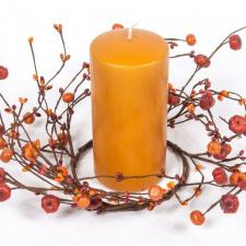 MINI PUMPKIN AND RICE BERRY CANDLE RING, 4.5 IN RIM, HW