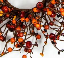 MIXED BERRY AND PUMPKIN WREATH SET OF 2, 19INDIA (10INDIA RI