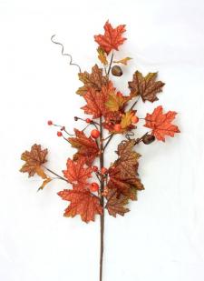 MAPLE LEAVE SPRAY W/ACORNS AND MIXED BERRIES IN FALL COLORS,