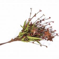 RICE BERRY PICK W/STARS, 12IN, HW, BURNT RED, BROWN, TAN, MI
