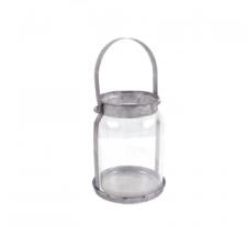 METAL/GLASS CANDLE HOLDER, 4.33 IN DIA X 5.3 IN H (8.66 IN H