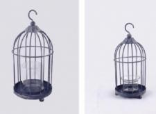 METAL/GLASS CANDLE HOLDER SET, SET OF TWO, 5.1 IN DIA X 11 I
