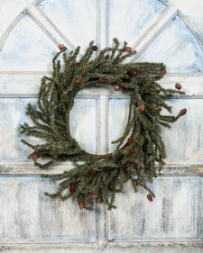 GREENERY WREATH W/SMALL PINE CONES, 10 IN RIM, HW - SOLDOUT