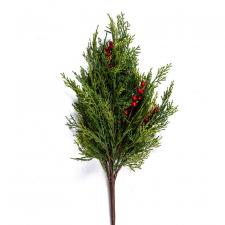CEDAR PINE SPRAY WITH RED BERRIES, 20 IN